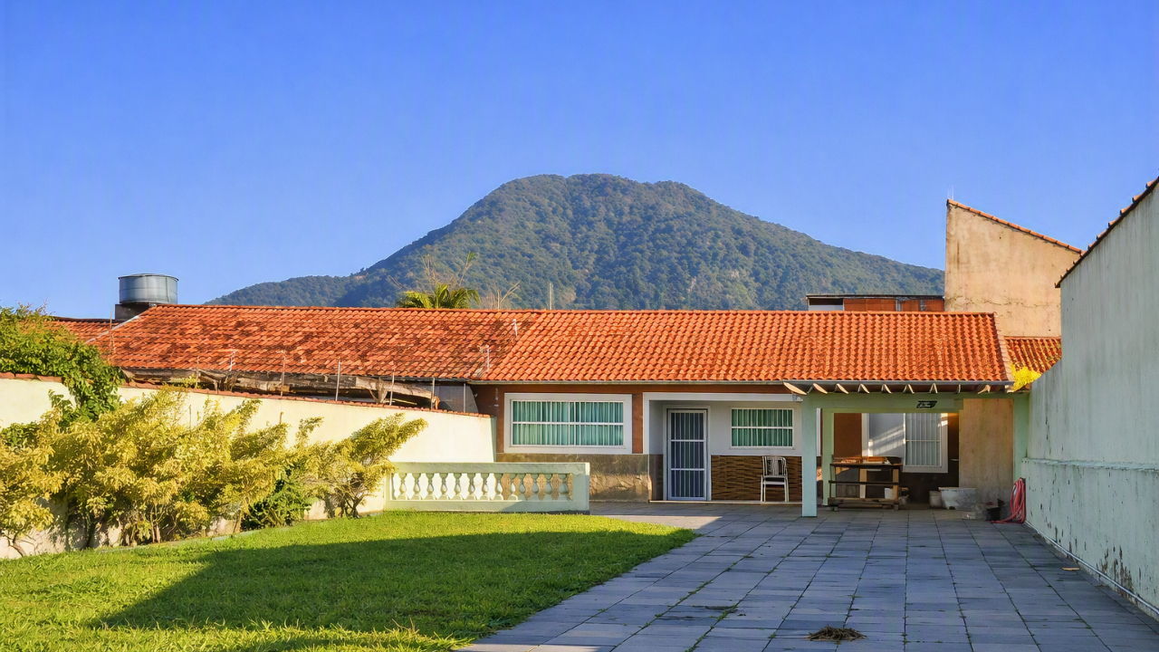 Mini chácara, 2 dorm, sem degraus no Centro de Peruíbe